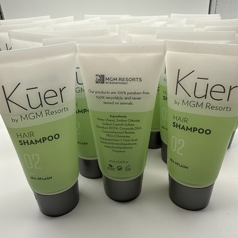 (New) Lot Of 25 - KUER by MGM Resorts ALOE Hair Shampoo  1.25 fl oz each - Picture 2 of 2